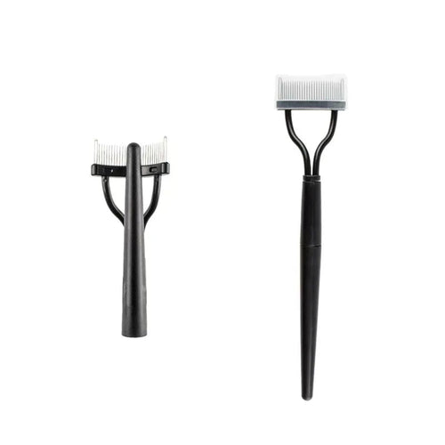 Foldable Steel Pin Eyelash Comb Portable Steel Tooth Eyebrow Brush